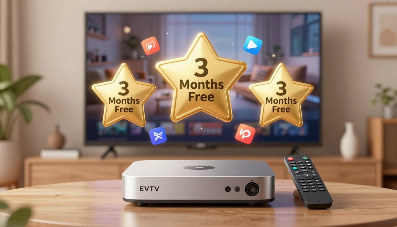 ثلاث اشهر مجانا من الوكيل الرسمي EVDTV IPTV