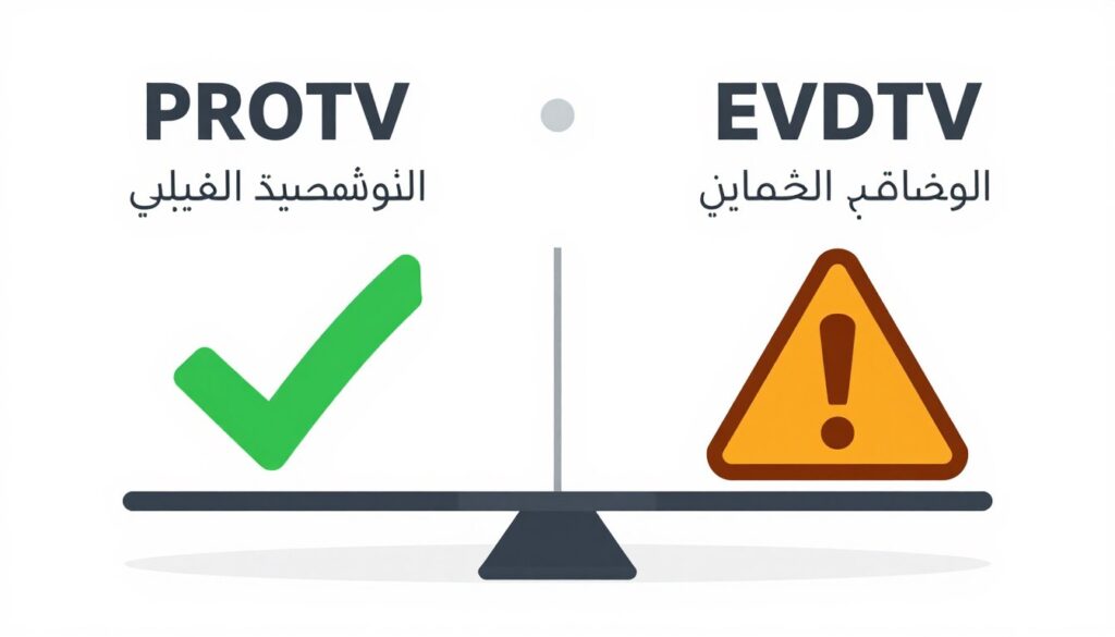 رسم توضيحي لمميزات وعيوب خدمة EVDTV